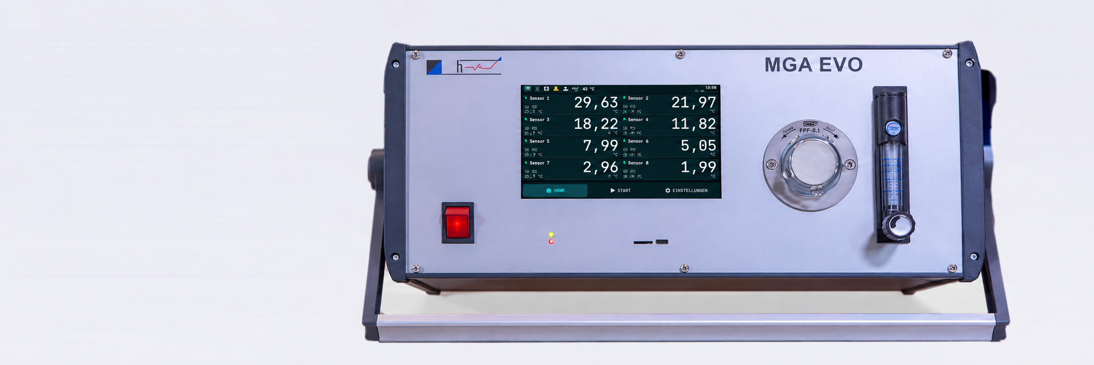 MGALogger EVO, Frontansicht